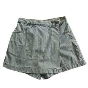 🇨🇦Vtg 28" waist demin skort Jean Shorts by Hollywood made in Canada